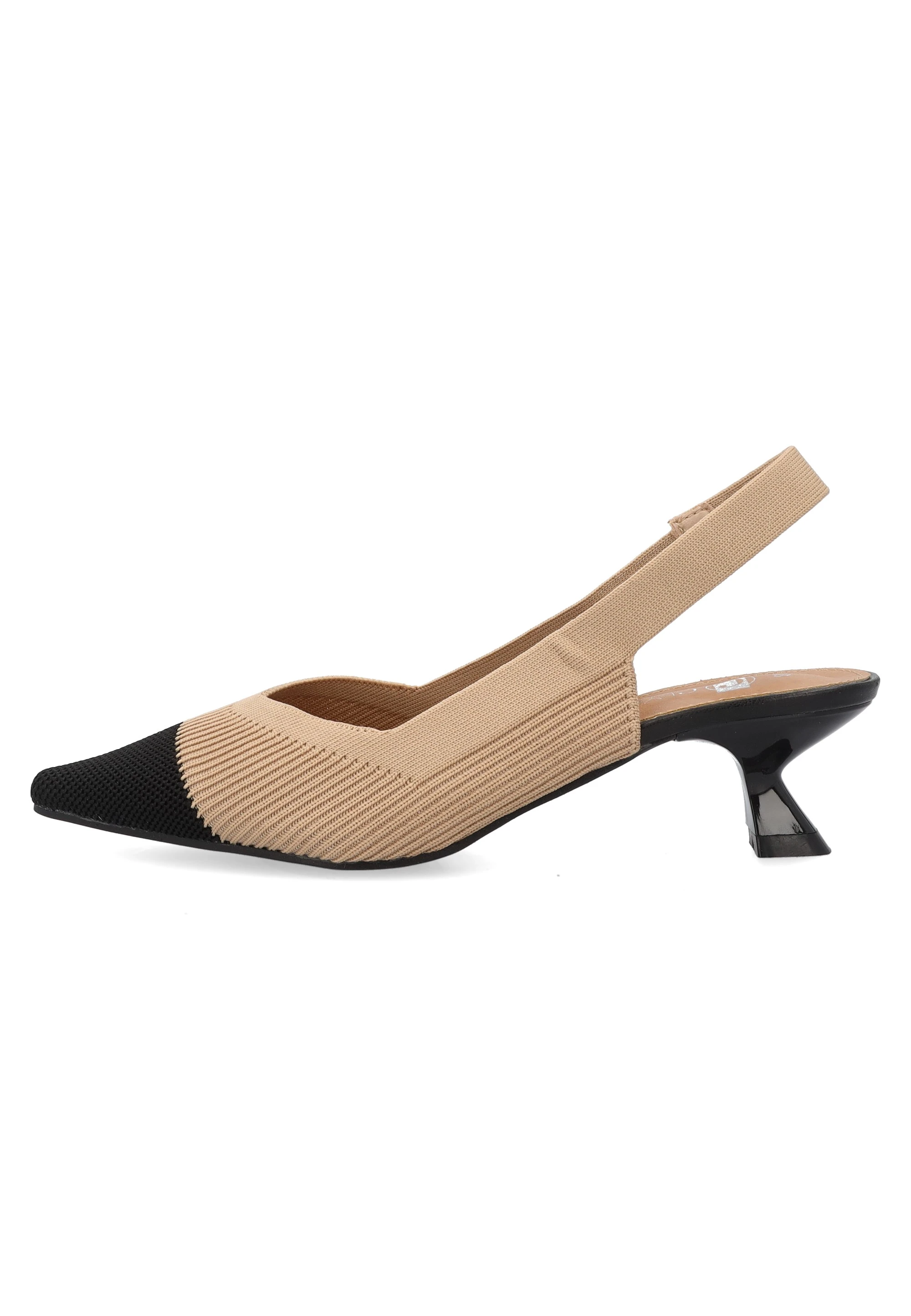 Slingback tacco basso in tessuto Clyò